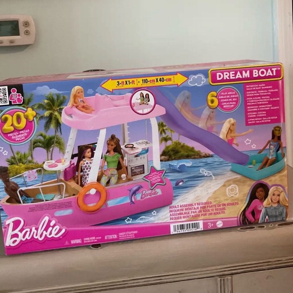 Barbie Dream Boat Playset with Pink and Blue Accents